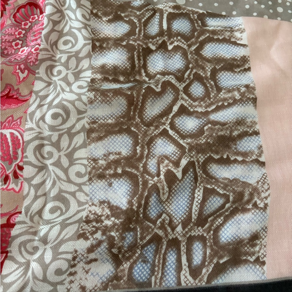 Large Patchwork Print Square Scarf / Wrap - image 3